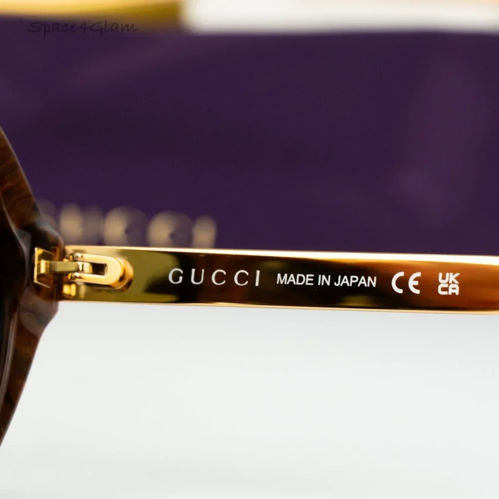 Gucci Men Sunglasses Black Gold Havana Grey Aviator GG1515S 001 BRAND NEW